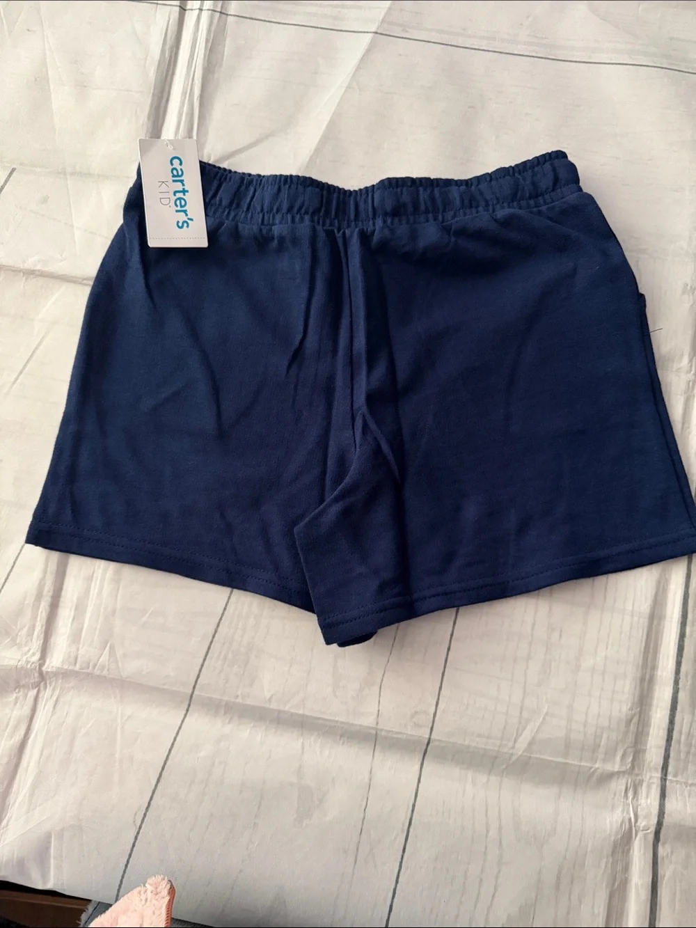 Carter's Navy Elastic-Waist Knit Athletic Shorts